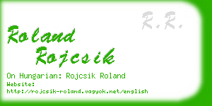 roland rojcsik business card